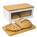Solid Wood Bread Box with Bamboo Lid