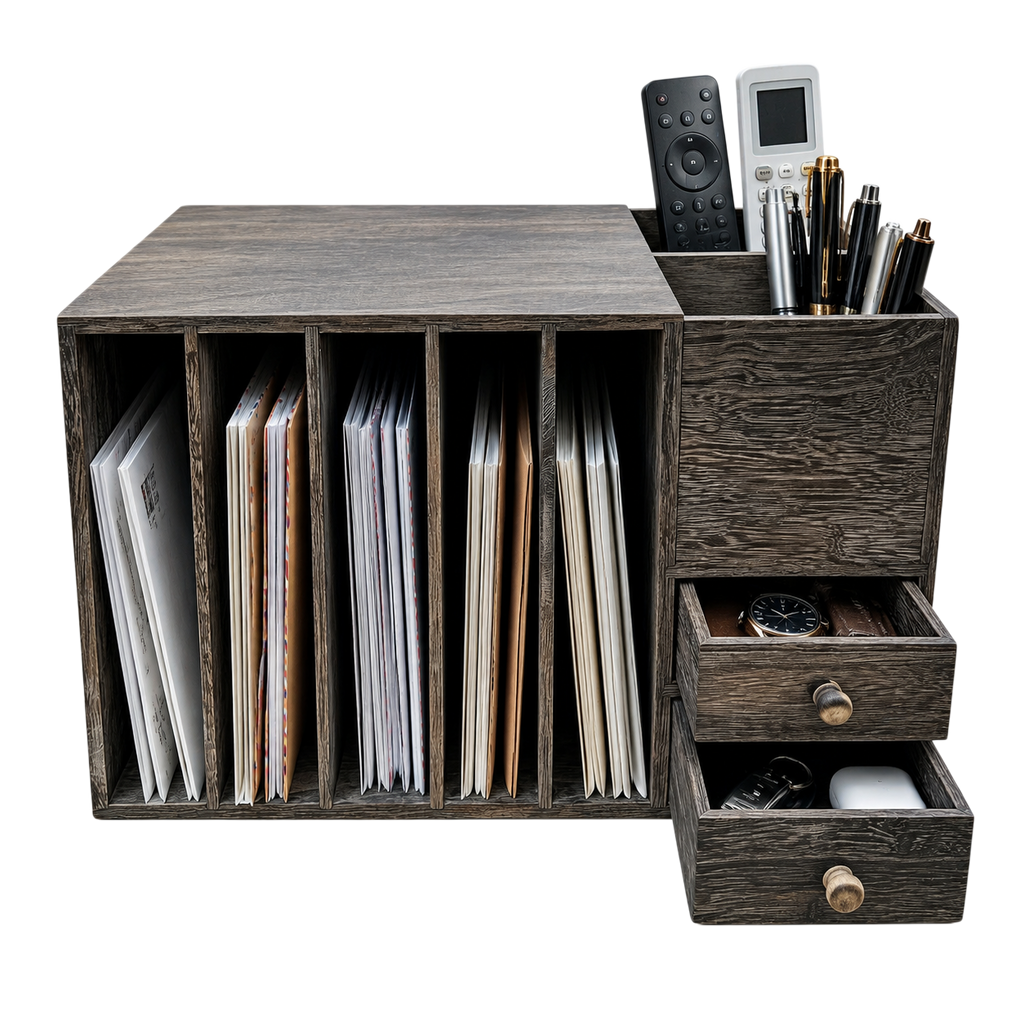 Wooden Desktop Mail Sorter, Mail Organizer
