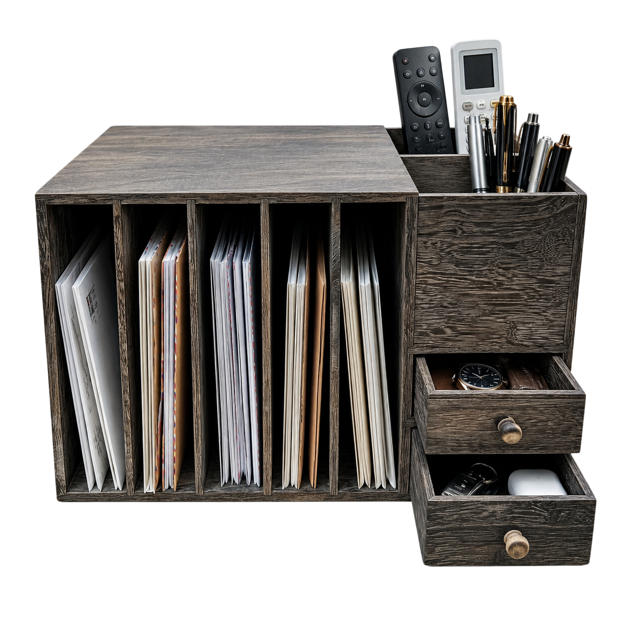 Wooden Desktop Mail Sorter, Mail Organizer
