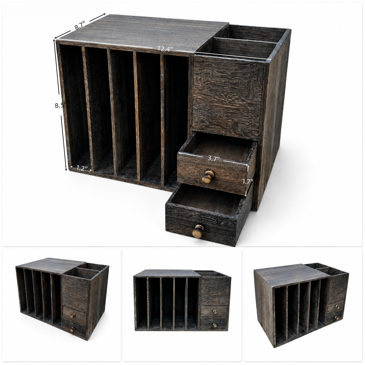 Wooden Desktop Mail Sorter, Mail Organizer