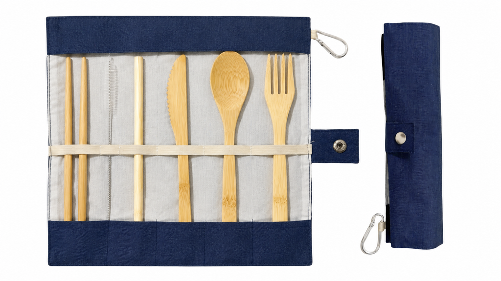 Bamboo Travel Utensil Set with Case